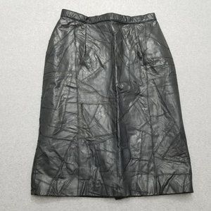 Lion Leather Skirt Womens 13/14 Black‎ 29x26